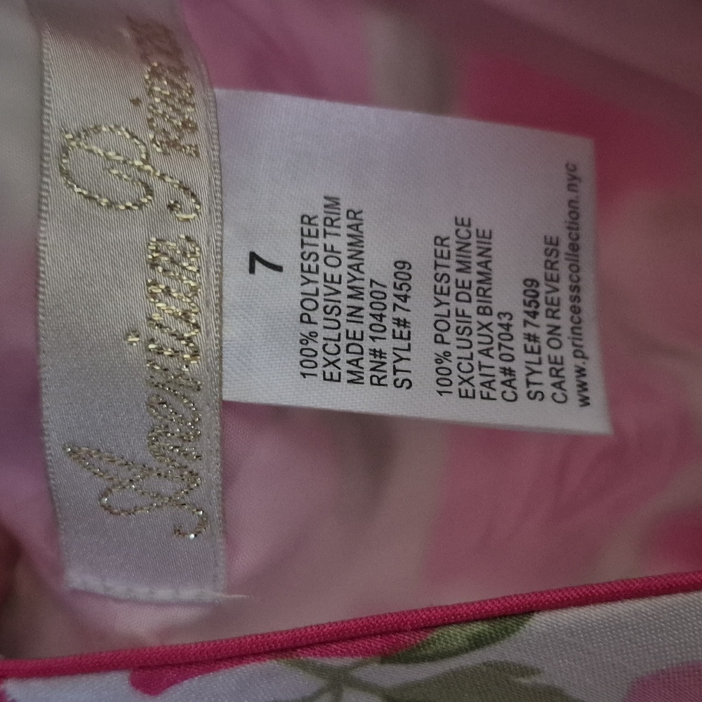Floral Pink Sleeveless Girls Dress - Picture 3 of 6